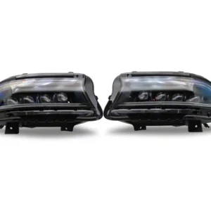AlphaRex NOVA-Series LED Projector Headlights; Alpha Black Housing; Clear Lens (15-23 Charger w/ Factory Halogen Headlights)